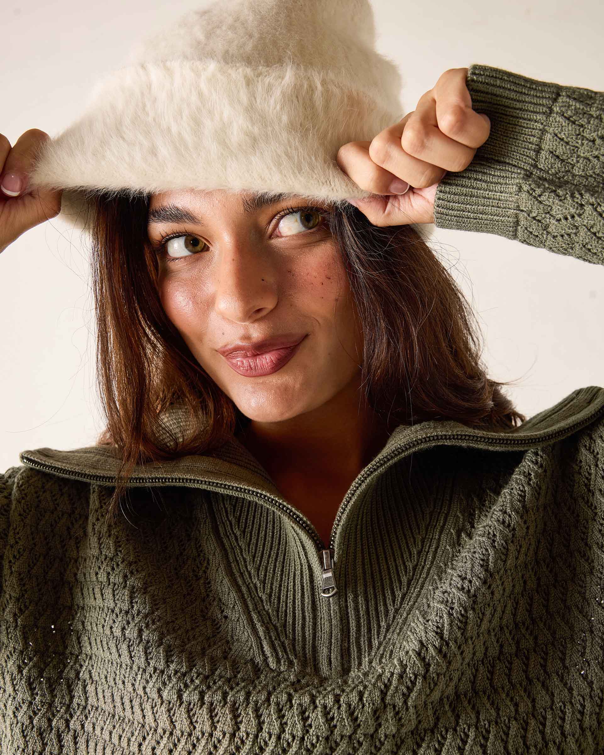 Simone Quarter Zip Sweater