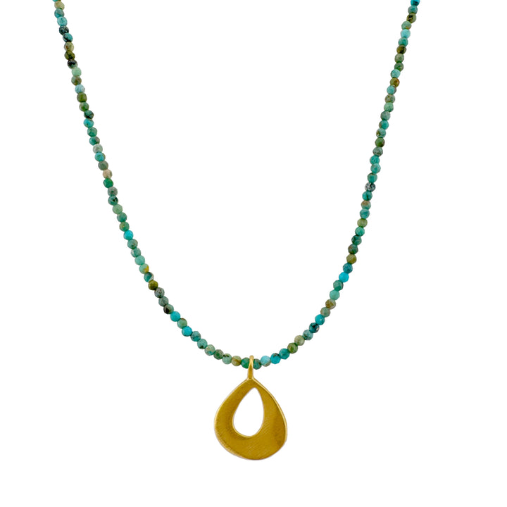 Small Open Drop on Turquoise Necklace