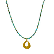 Small Open Drop on Turquoise Necklace