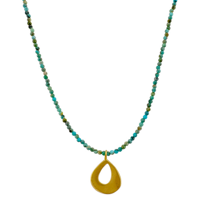 Small Open Drop on Turquoise Necklace