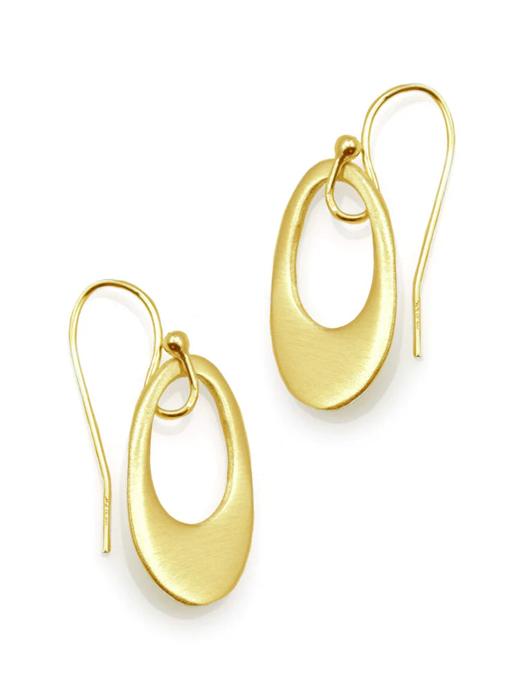 Small Open Oval Earrings, view 2