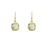 Faceted Green Amethyst Earrings