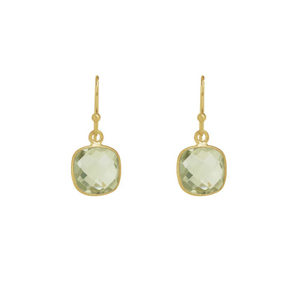 Faceted Green Amethyst Earrings