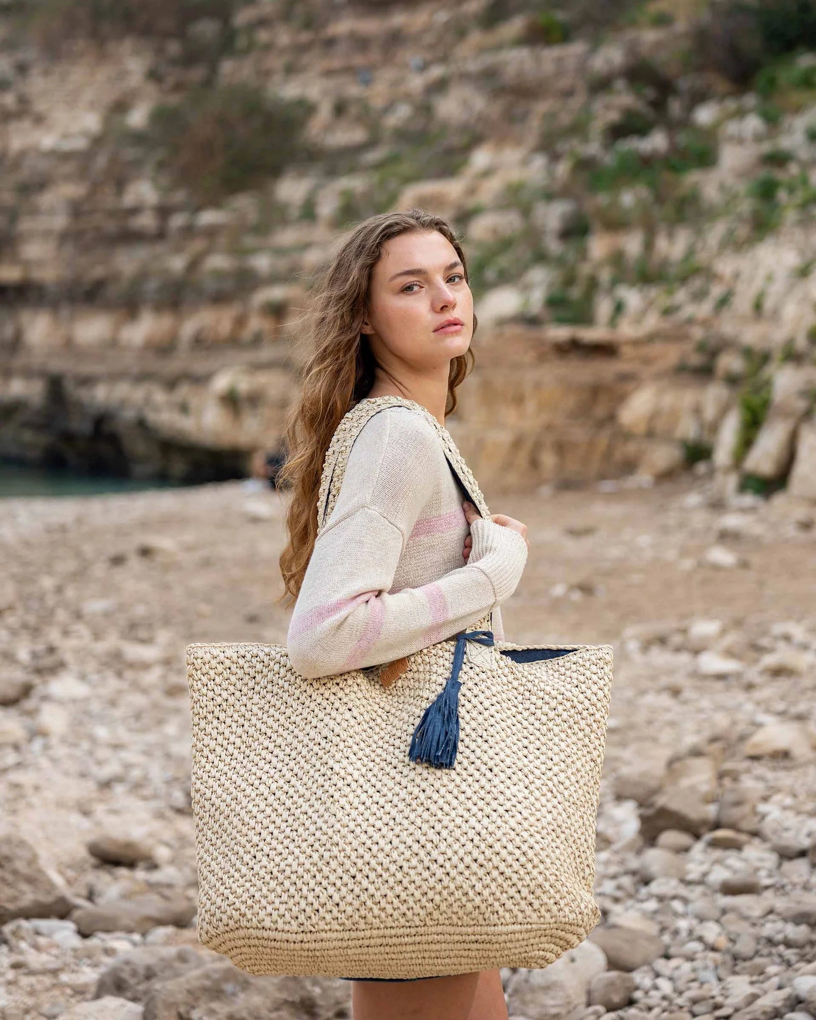 Sun Chaser Straw Large Tote