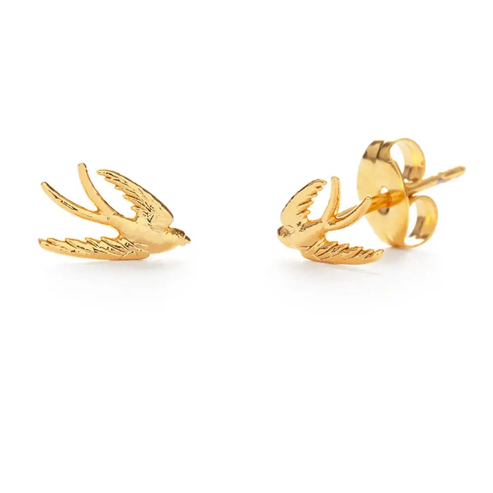 Swallow Bird Stud Earrings - The Riviera Towel Company