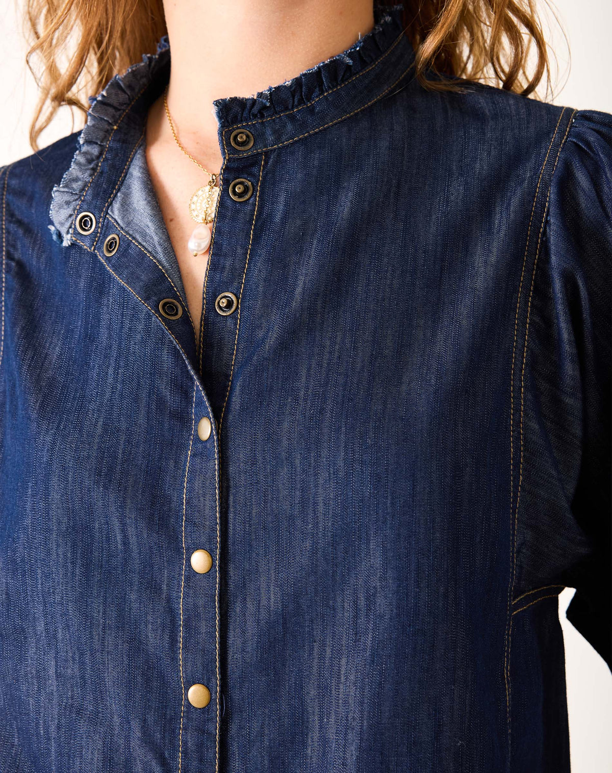 Sweet Clementine Button Up Top, view 2