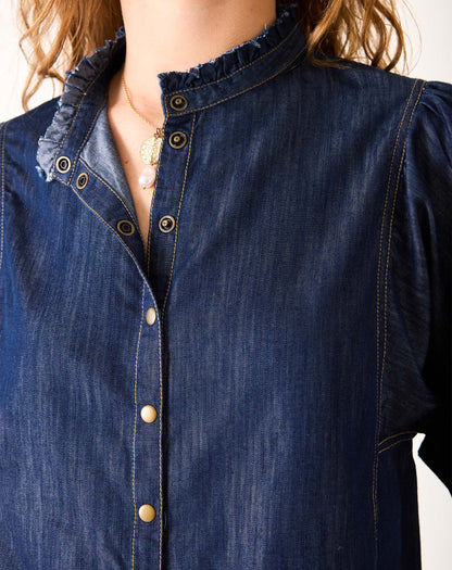 Sweet Clementine Button Up Top, view 2