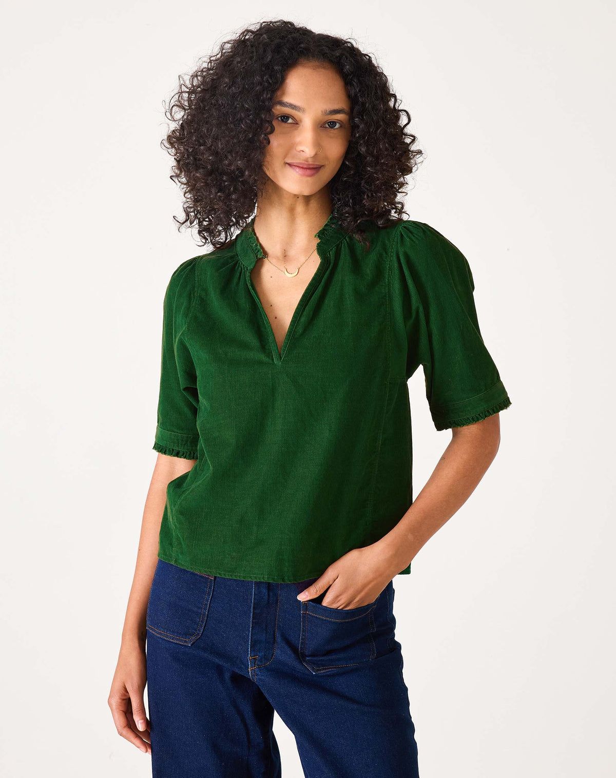 Sweet Clementine V-Neck Top, view 4