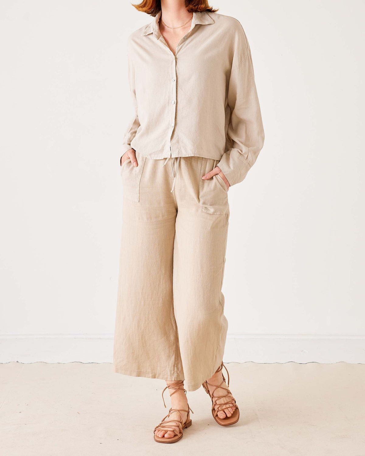 Hermosa Linen Drawstring Pant, view 6