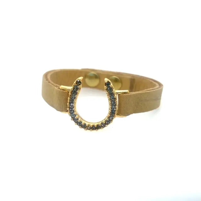 Skinny Horseshoe Leather Bracelet