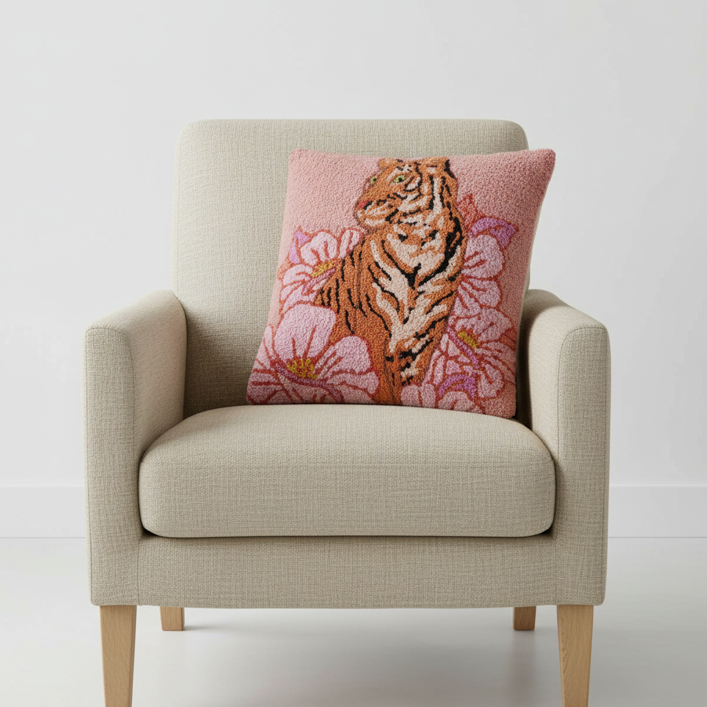 Blushing Tiger Hook Pillow