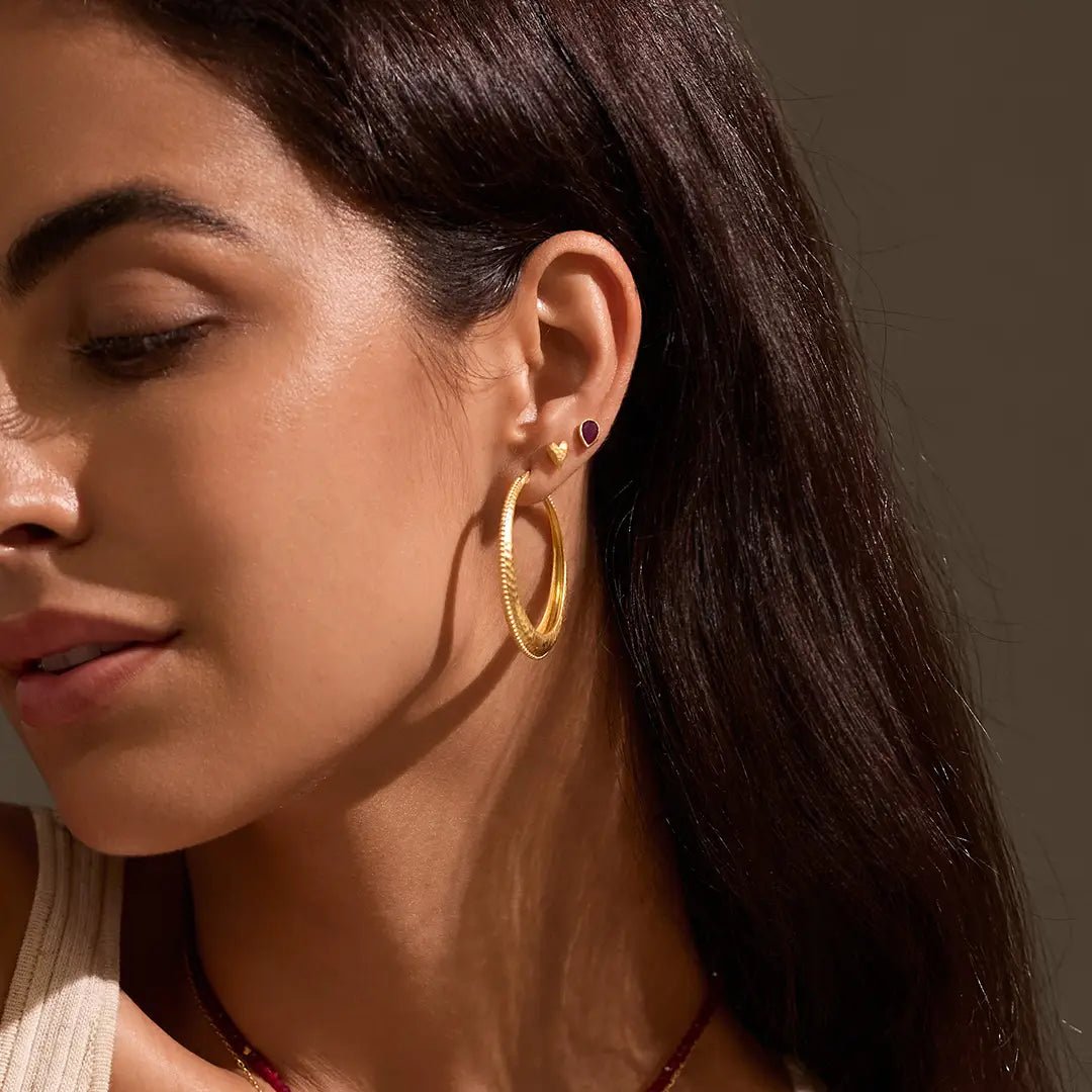 Timeless Beauty Dot Hoop Earrings - The Riviera Towel Company