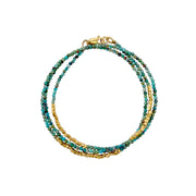 Triple Wrap w Turquoise & Metal Bracelet