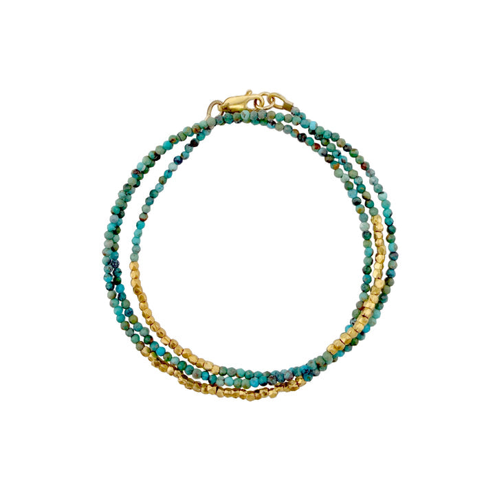 Triple Wrap w Turquoise & Metal Bracelet