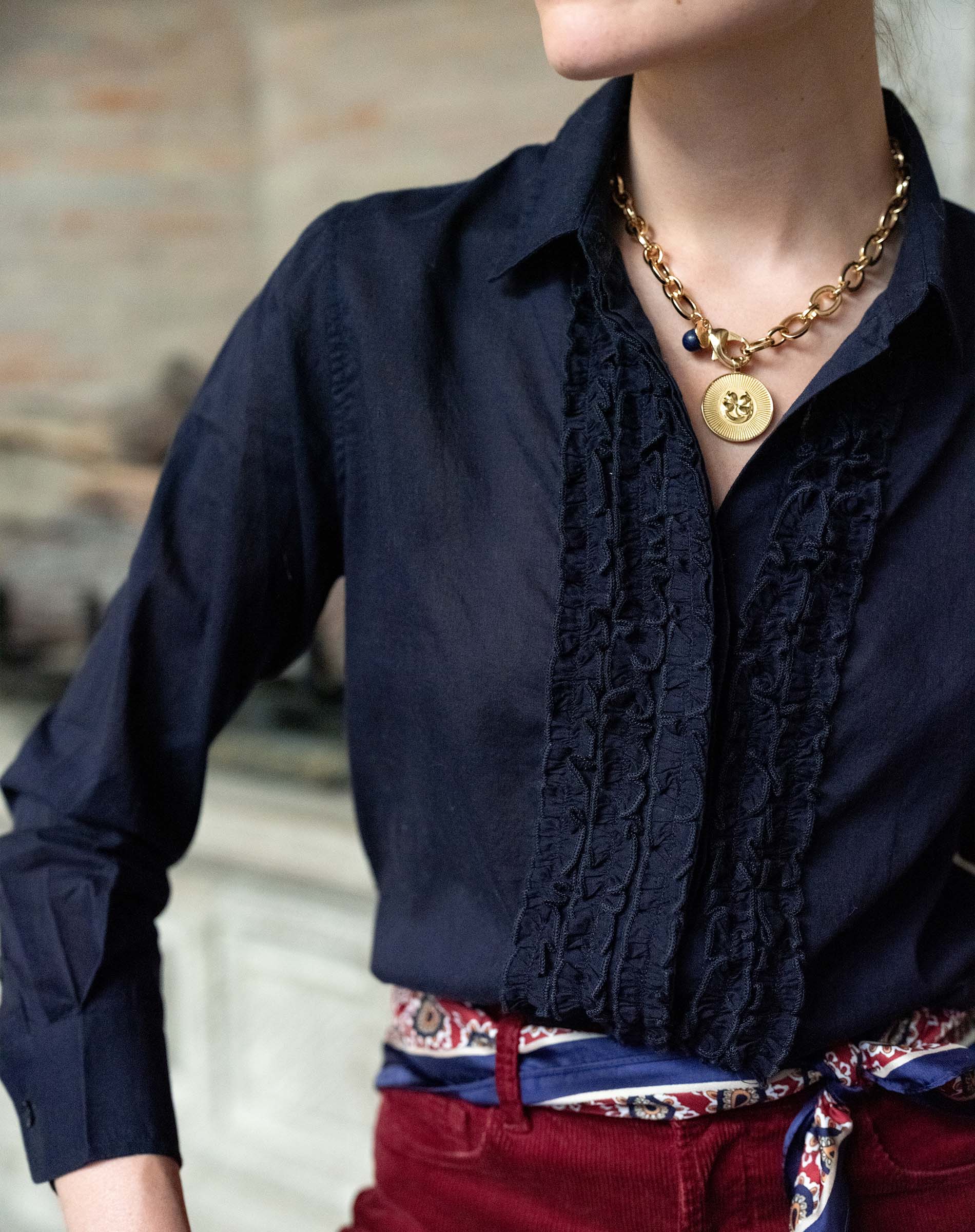 Tuxedo Ruffle Shirt