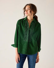 Tuxedo Ruffle Baby Cord Shirt