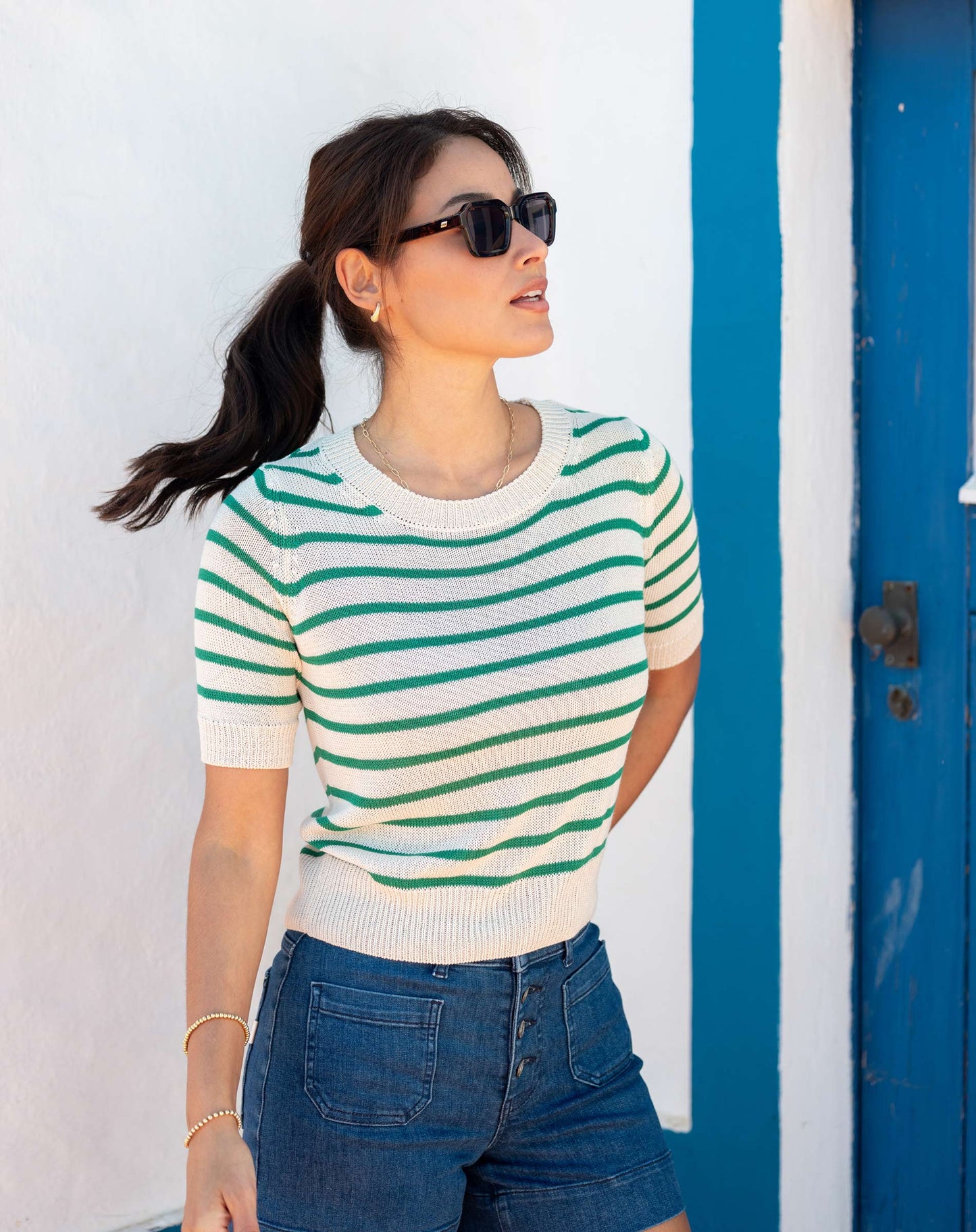 Breton Short-Sleeve Sweater