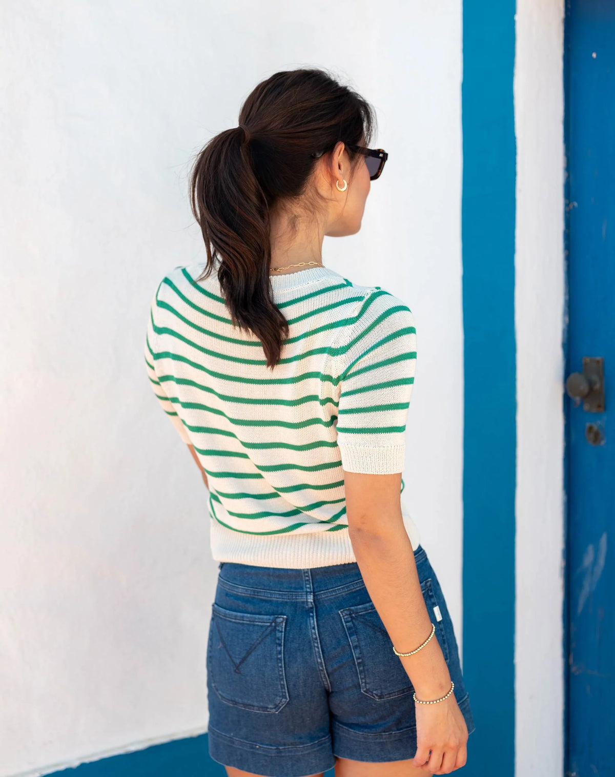 Breton Short-Sleeve Sweater, view 3