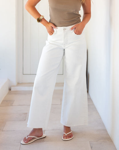 Kate Wide Leg - White Shell, view 5