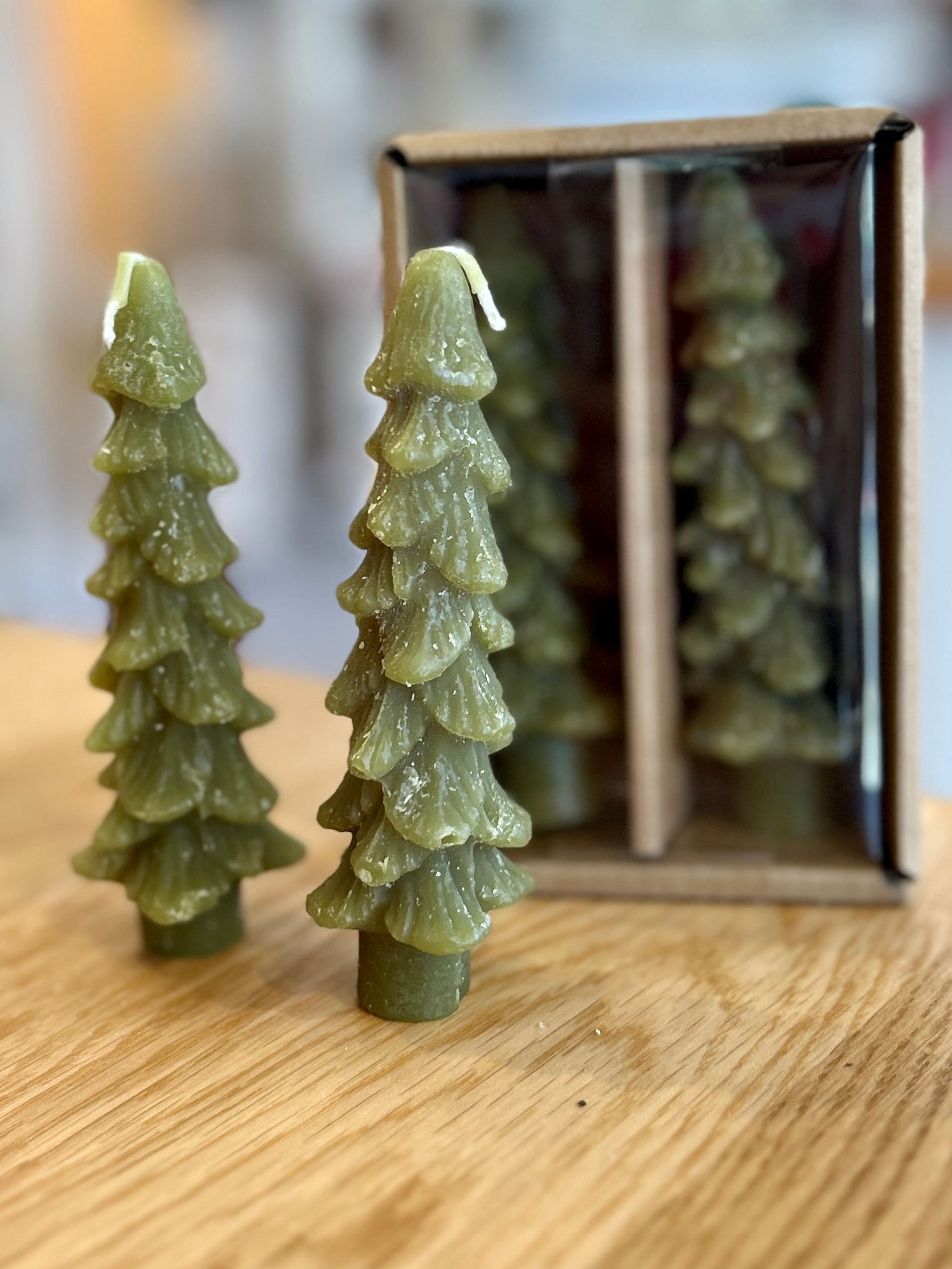 Tree Shaped Taper Candles, Set of 2