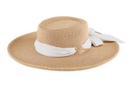 Boater Hat with Scarf/Bow - The Riviera Towel Company