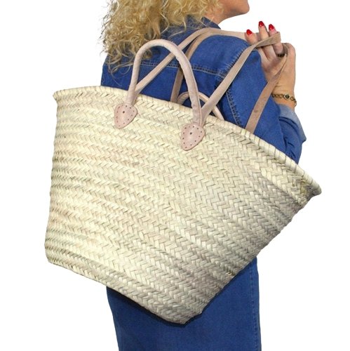 Double Strap Market Basket - Light - The Riviera Towel Company