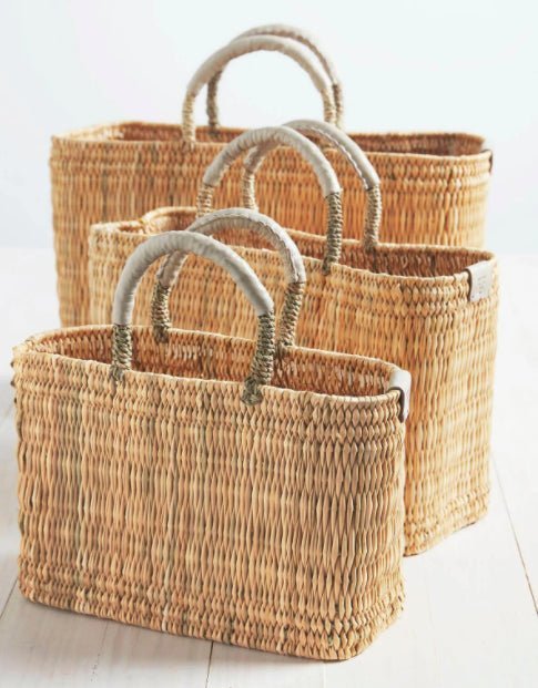 Medina Basket with Leather Handles - The Riviera Towel Company