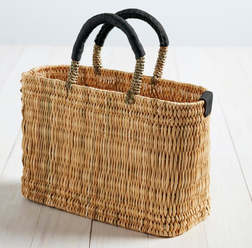 Medina Basket with Leather Handles - The Riviera Towel Company