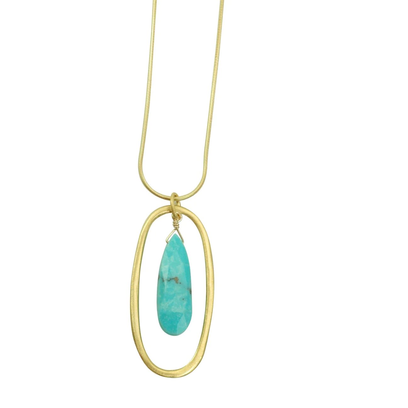 medium oval w. turquoise necklace - The Riviera Towel Company