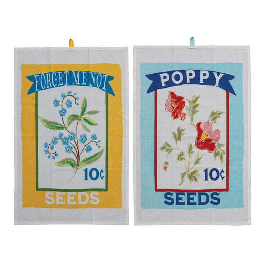 Printed Tea Towels w/ Loop Set / 2 - The Riviera Towel Company