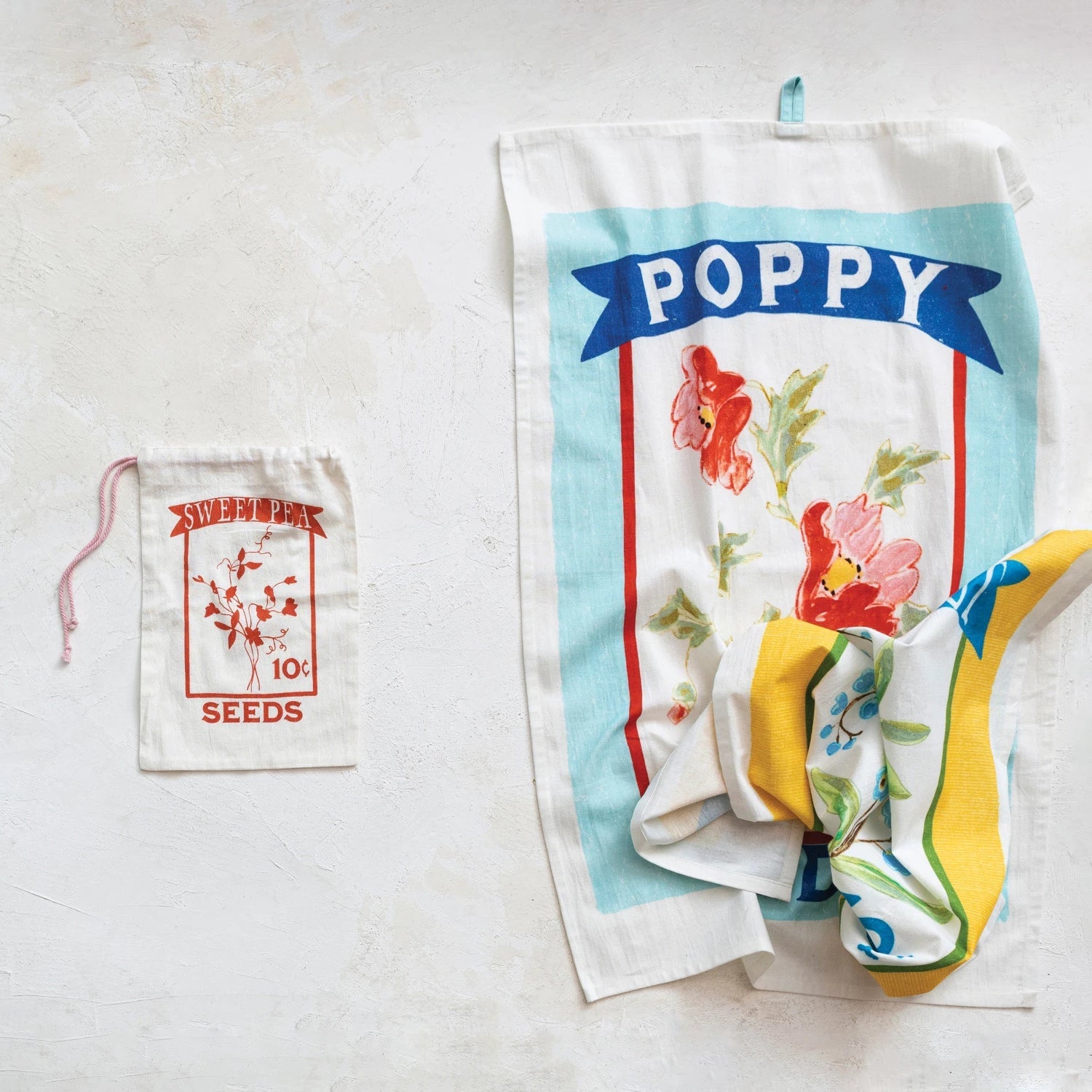 Printed Tea Towels w/ Loop Set / 2 - The Riviera Towel Company