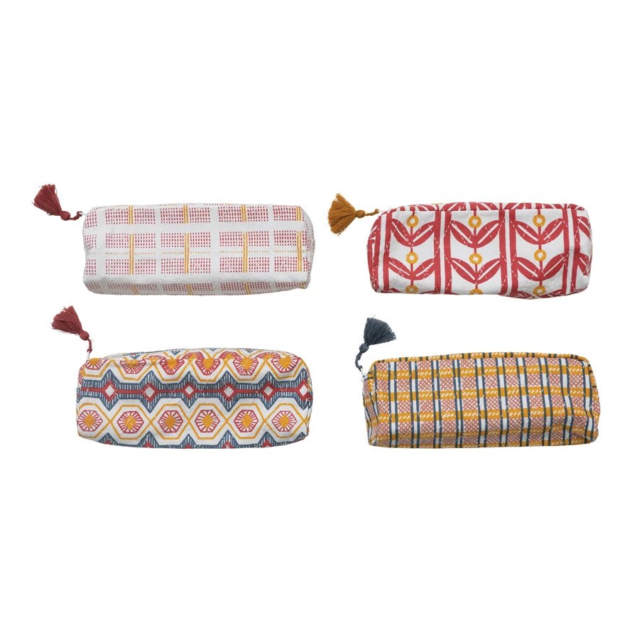 Printed Zip Pouch with Tassel Asst - The Riviera Towel Company