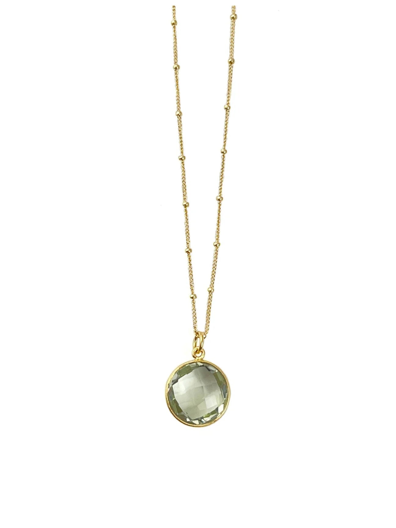 round green amethyst necklace - The Riviera Towel Company