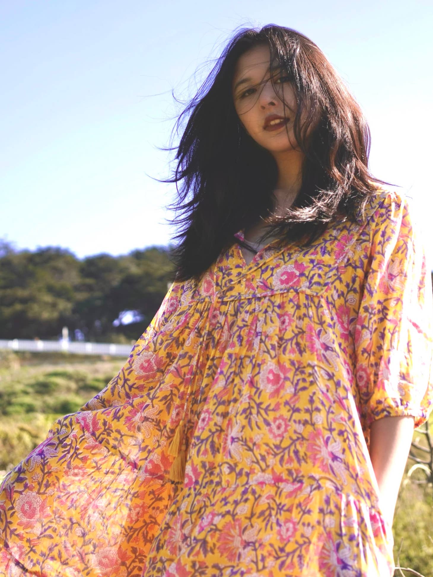 Rumi Block Printed Dress – The Riviera Towel Company