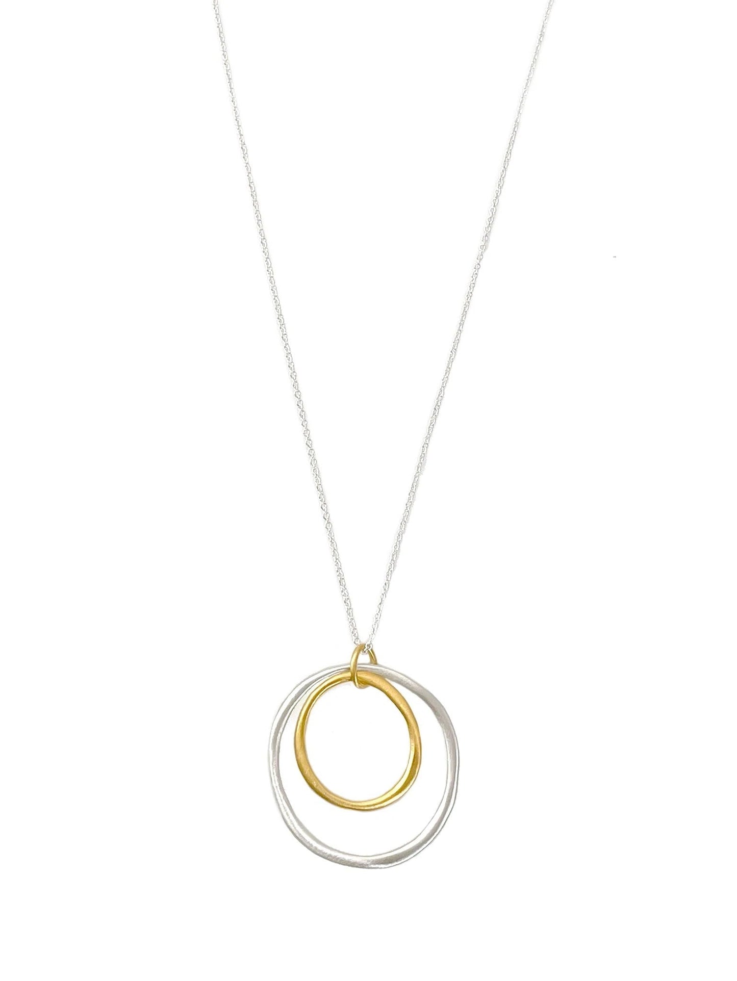 Silver & Vermeil Double Circles on Silver Chain - The Riviera Towel Company