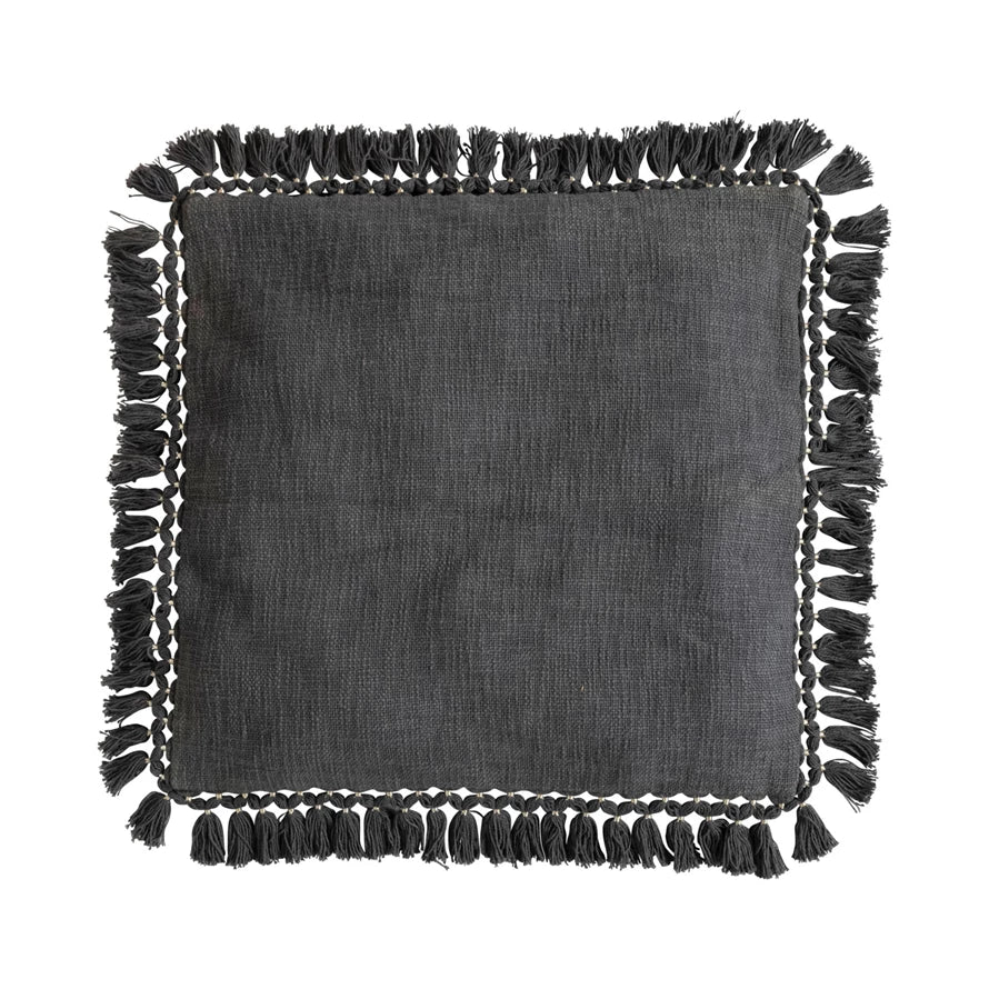 Slub Pillow w/ Gold Thread-Wrapped Tassels - The Riviera Towel Company