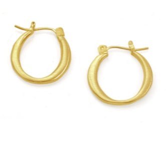 Small Round Hoop Vermeill Earrings - The Riviera Towel Company
