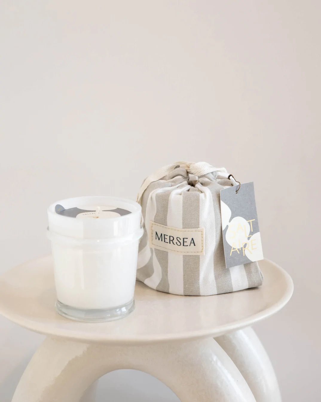 Striped Bagged Candle - The Riviera Towel Company