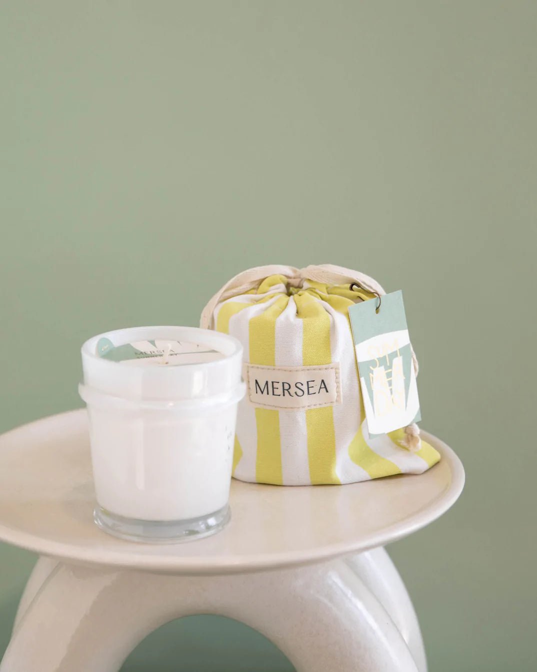 Striped Bagged Candle - The Riviera Towel Company