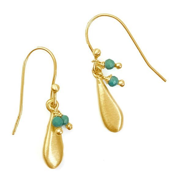 Tiny Drop Turquoise Earrings - The Riviera Towel Company