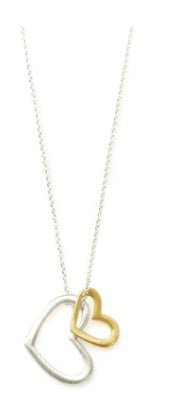 Two Open Heart Silver & Vermeil Necklace - The Riviera Towel Company