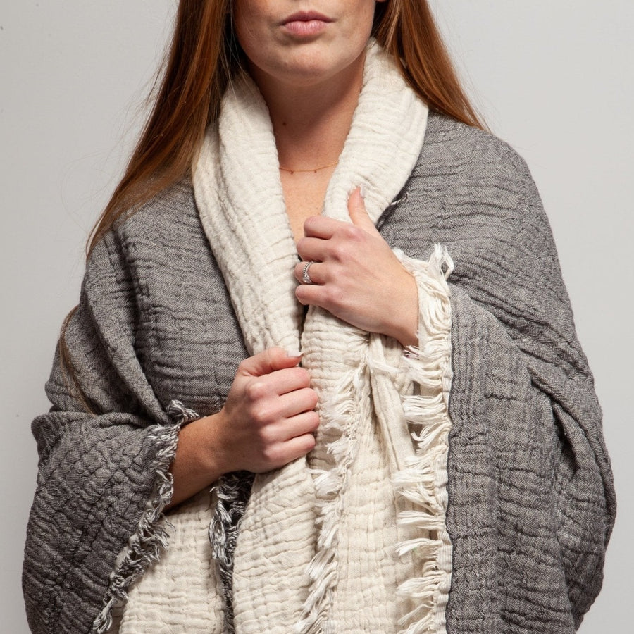 Umbria Throw Blanket - The Riviera Towel Company, styled