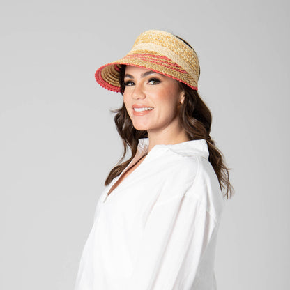 Weekend Getaway Visor With Stripe - The Riviera Towel Company