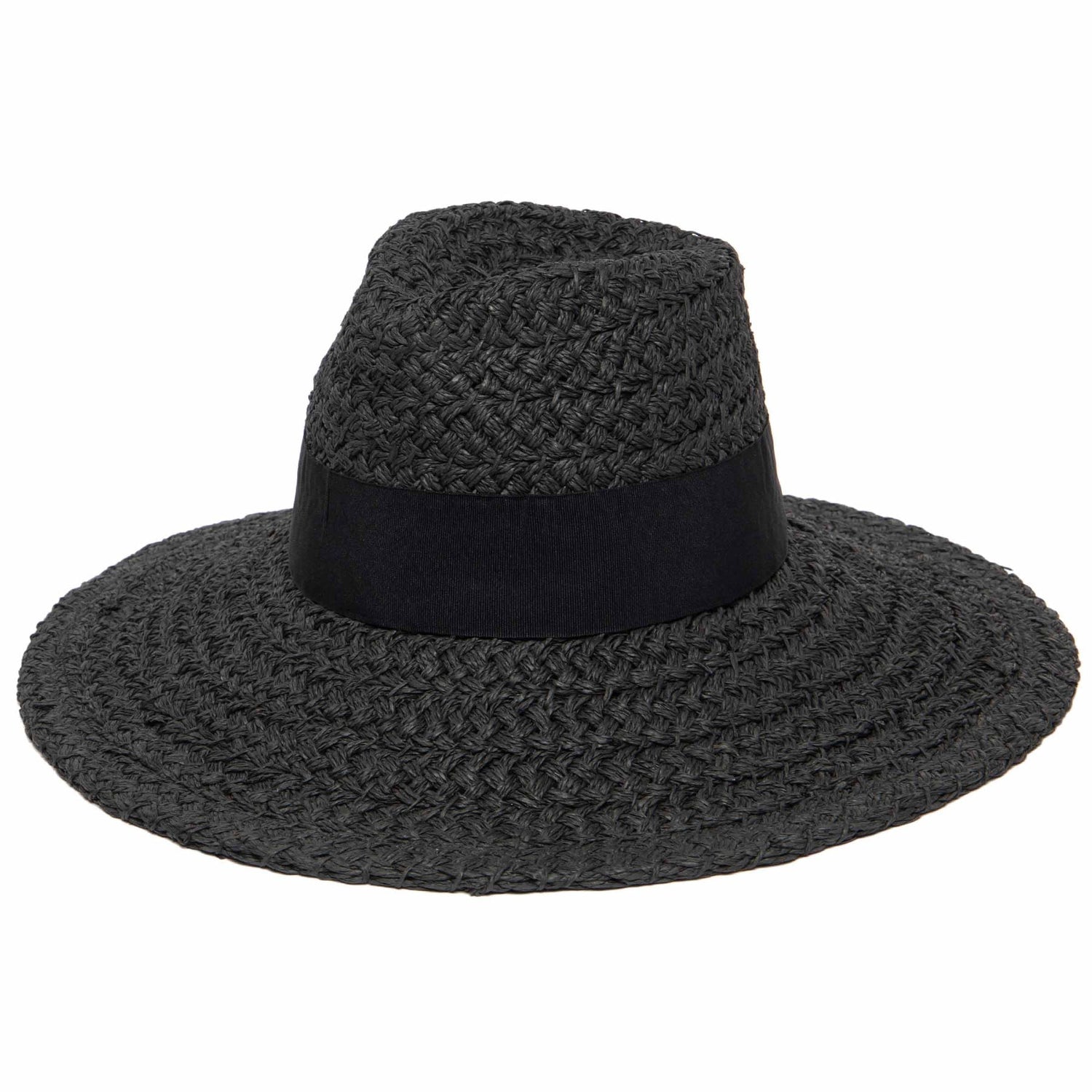 Wide Brim Fedora With Grosgrain - The Riviera Towel Company