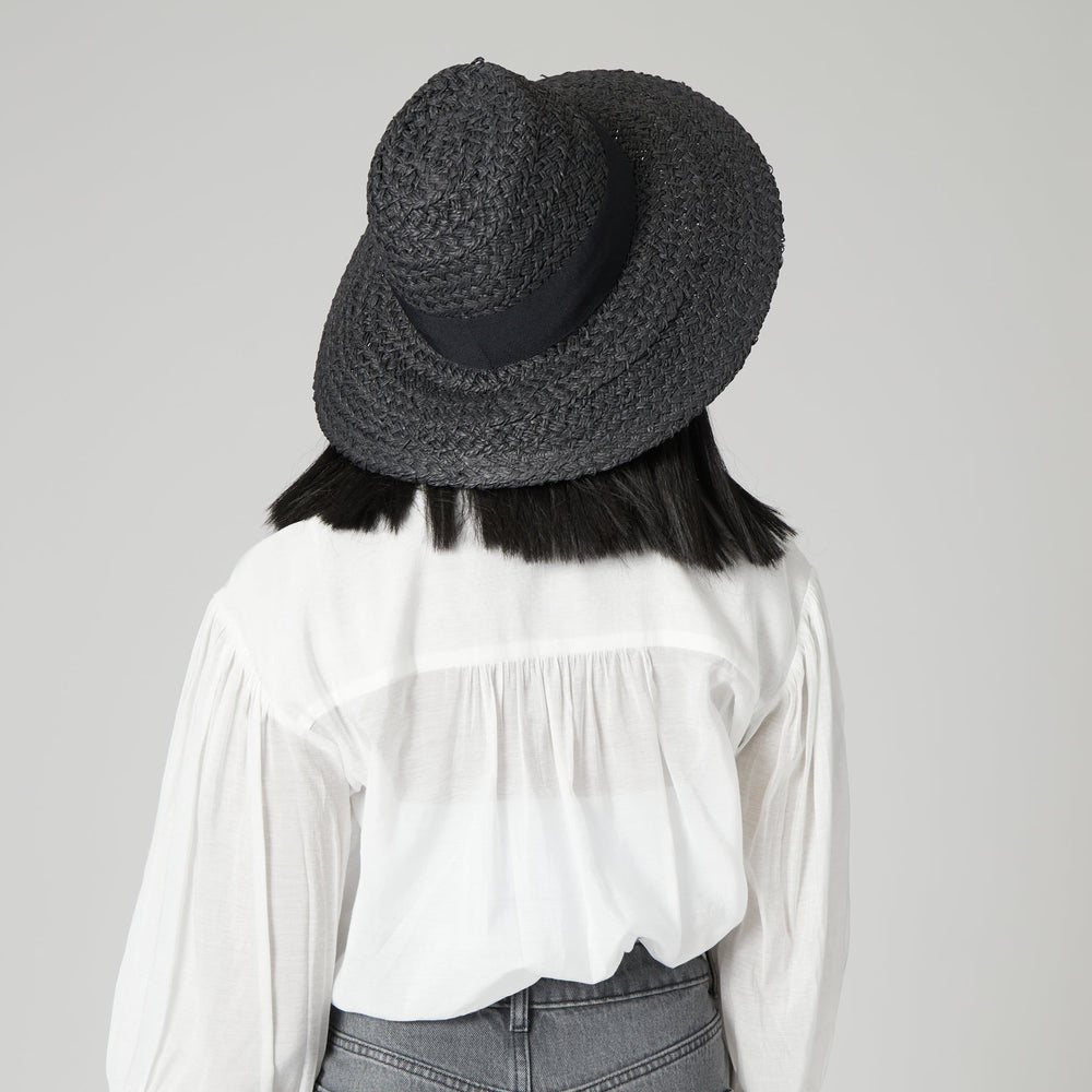 Wide Brim Fedora With Grosgrain