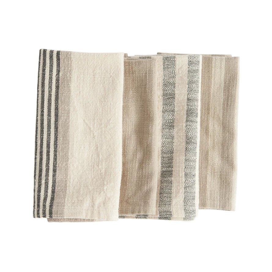 Woven Cotton Striped Napkins, Set of 4 - The Riviera Towel Company