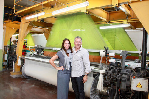 The Riviera team at the jacquard loom